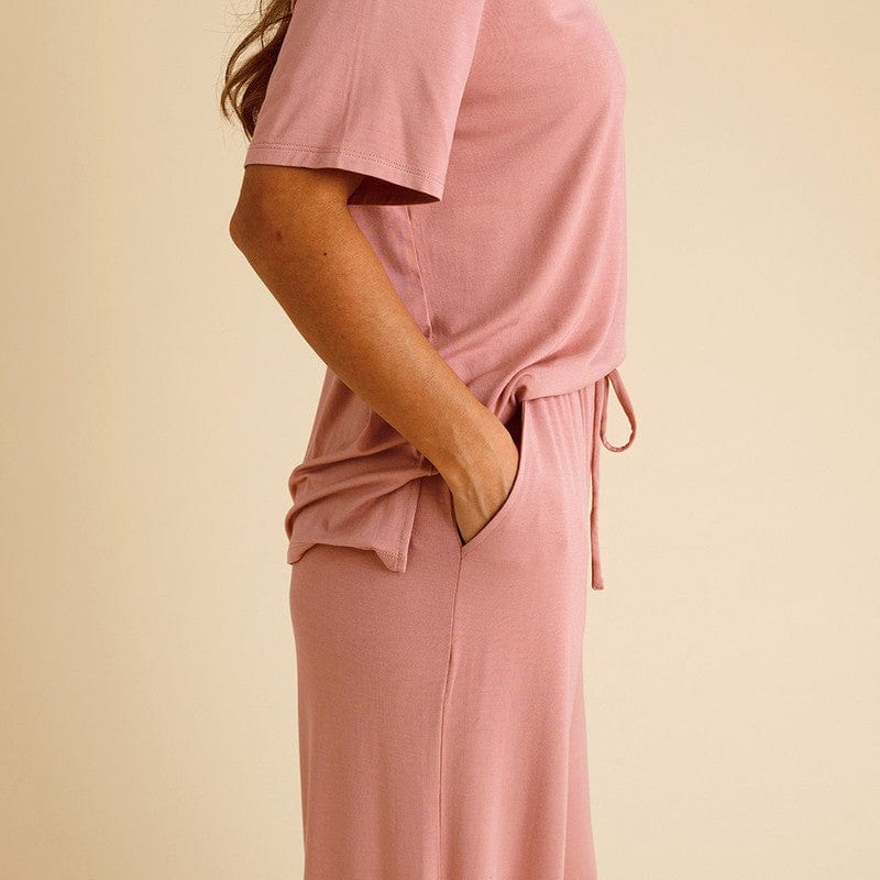 Bamboo Relaxed Pants - Dusty Rose - Image 5