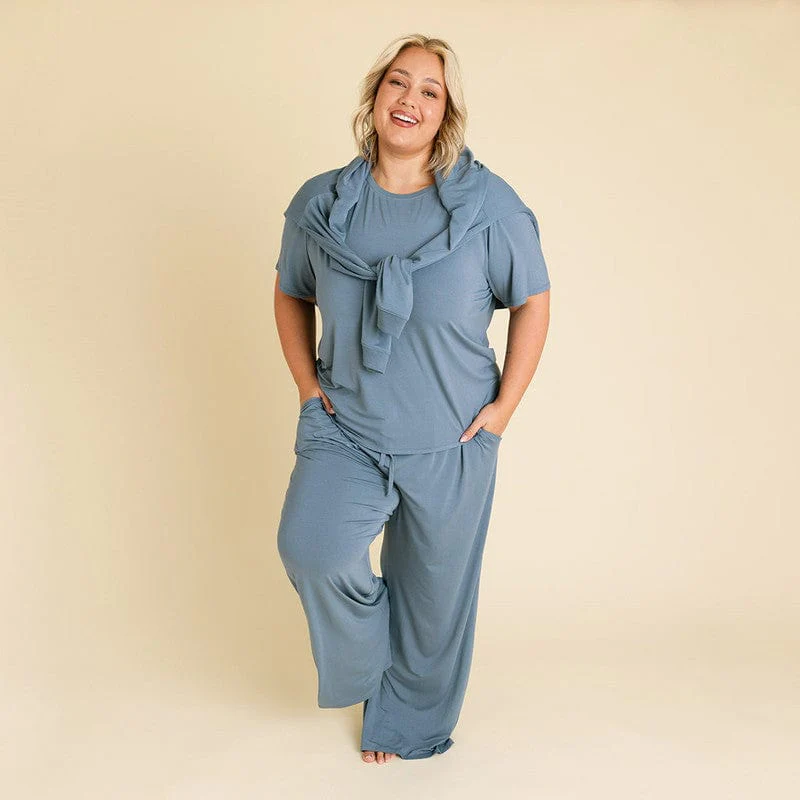 Bamboo Relaxed Pants - Slate - Image 4