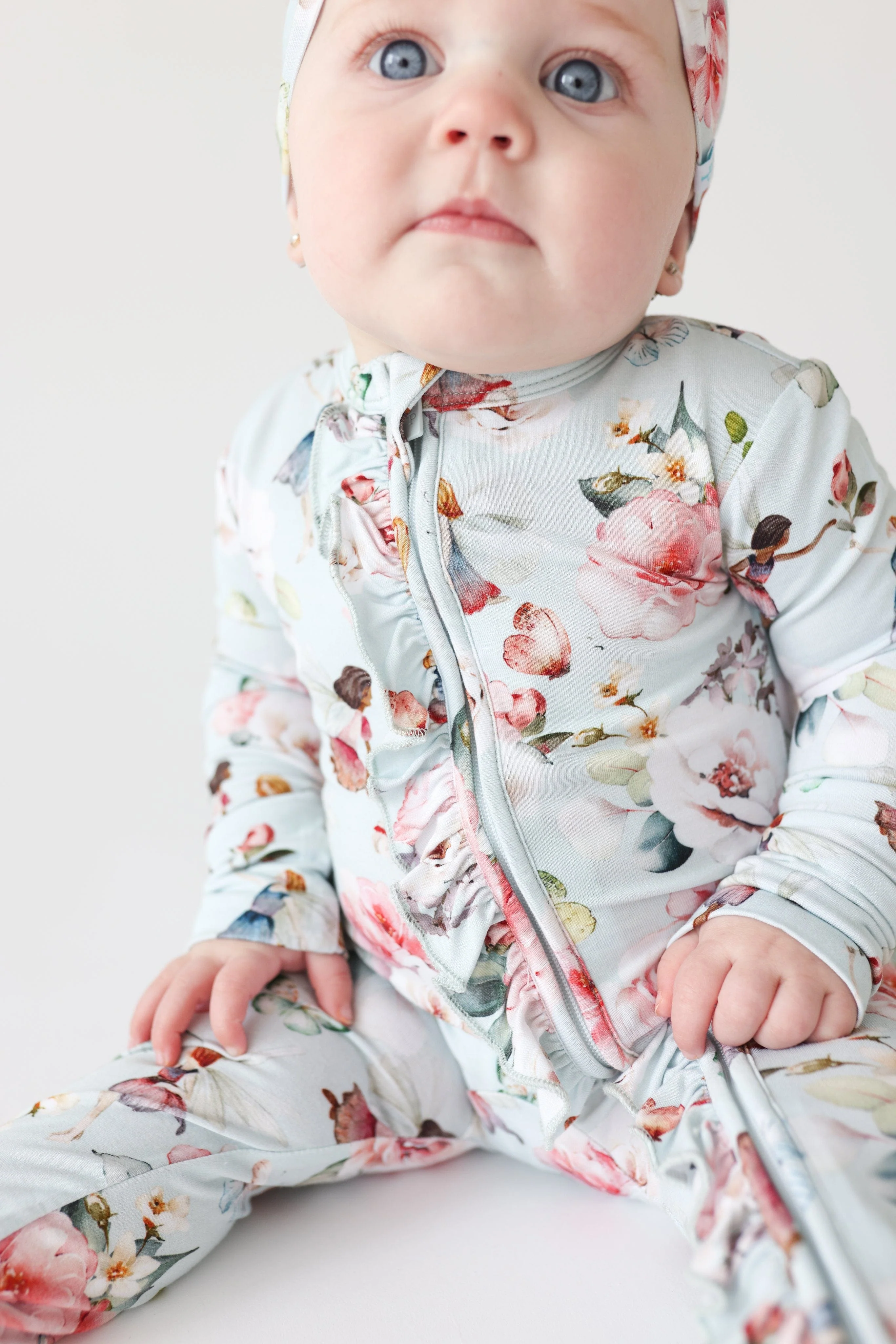 Bamboo Ruffle Footie with 2-Way Zipper - Melinda (Fairies) - Image 2