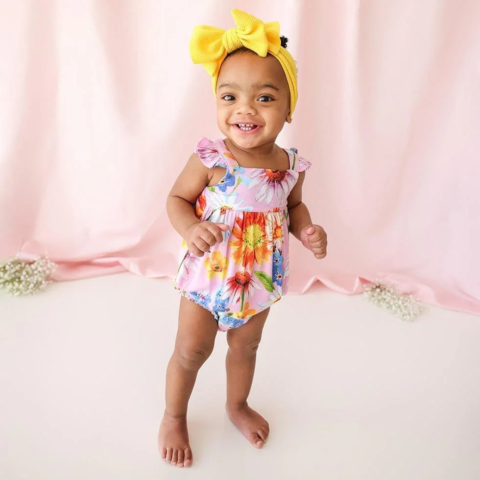 Bamboo Ruffled Capsleeve Bubble Romper - Kaileigh - Image 2