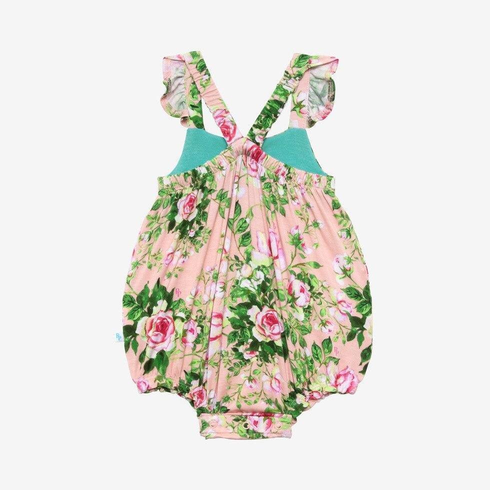 Bamboo Ruffled Capsleeve Bubble Romper - Renia (Floral) - Image 3