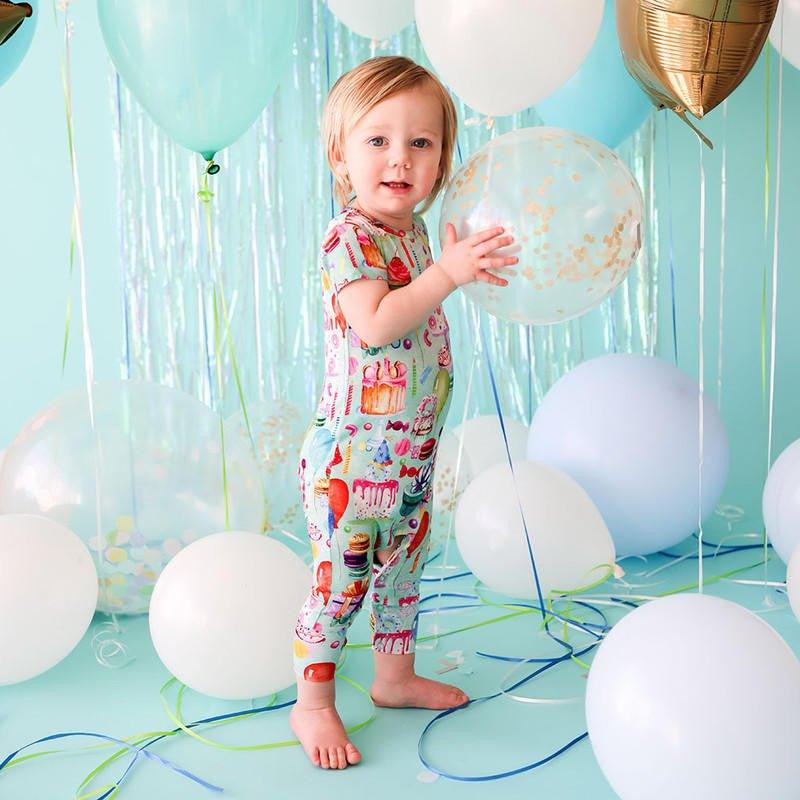 Bamboo Short Sleeve Basic Romper - Happy Birthday - Image 3