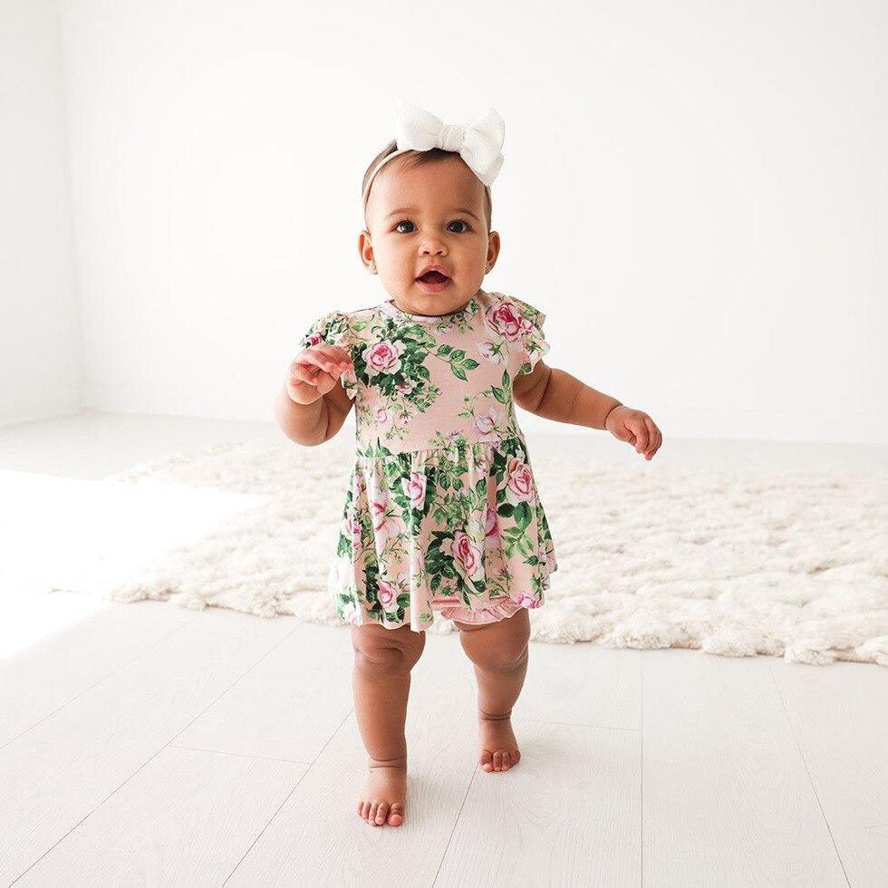 Bamboo Short Sleeve Peplum Top and Bloomer Set - Renia (Floral) - Image 2