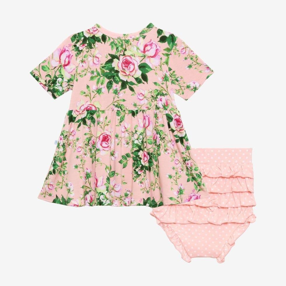 Bamboo Short Sleeve Peplum Top and Bloomer Set - Renia (Floral) - Image 3