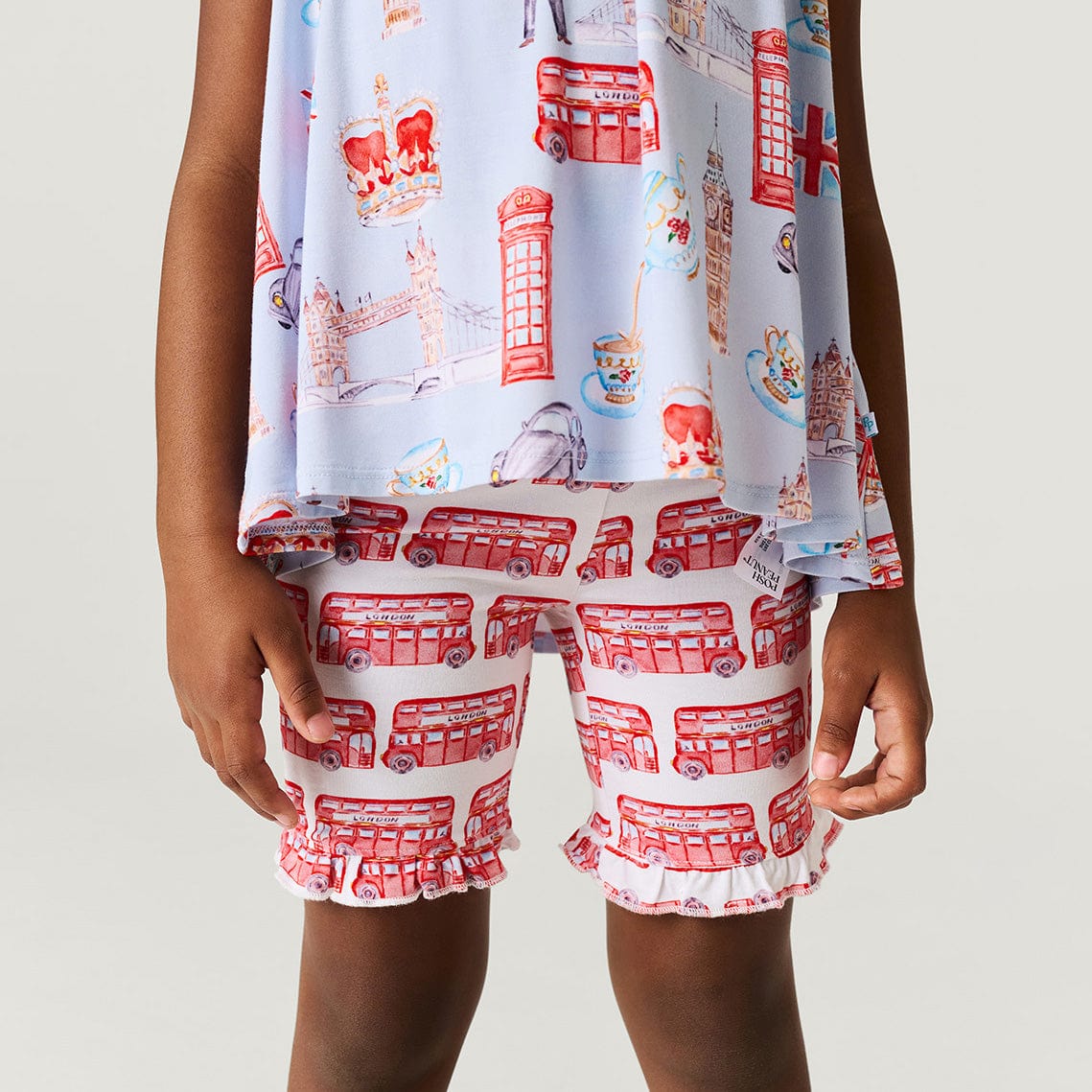 Bamboo Spaghetti Strap Top & Ruffled Shorts Outfit Set - Posh London - Image 2