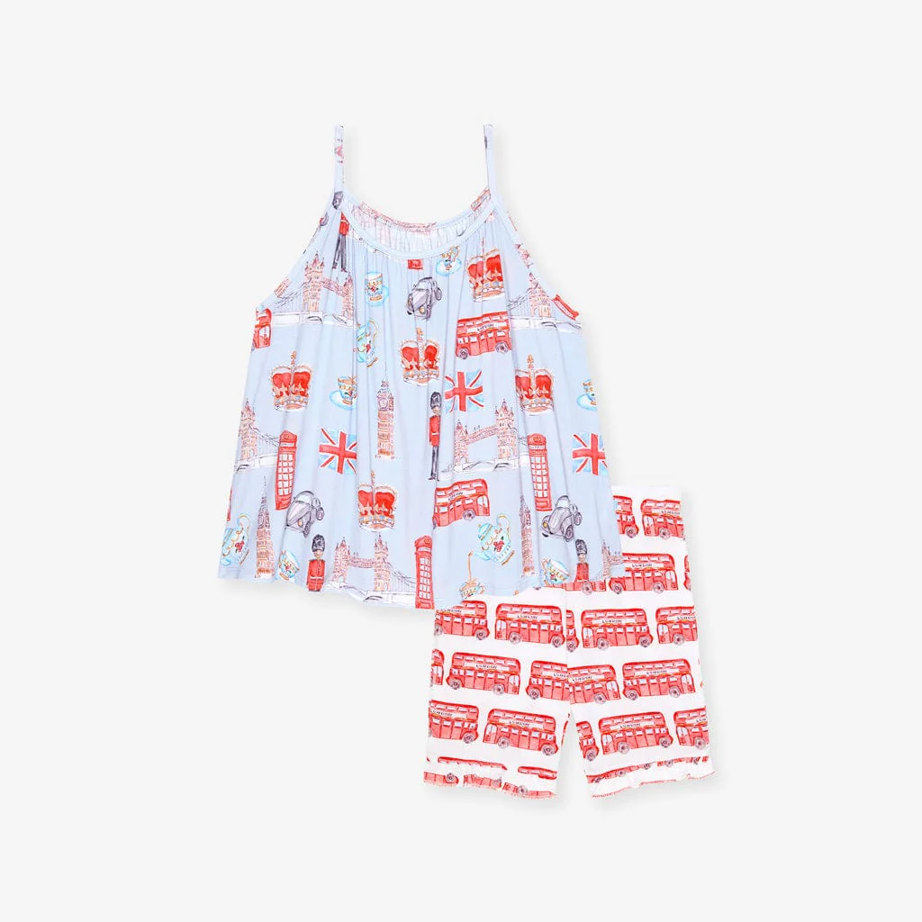 Bamboo Spaghetti Strap Top & Ruffled Shorts Outfit Set - Posh London - Image 5