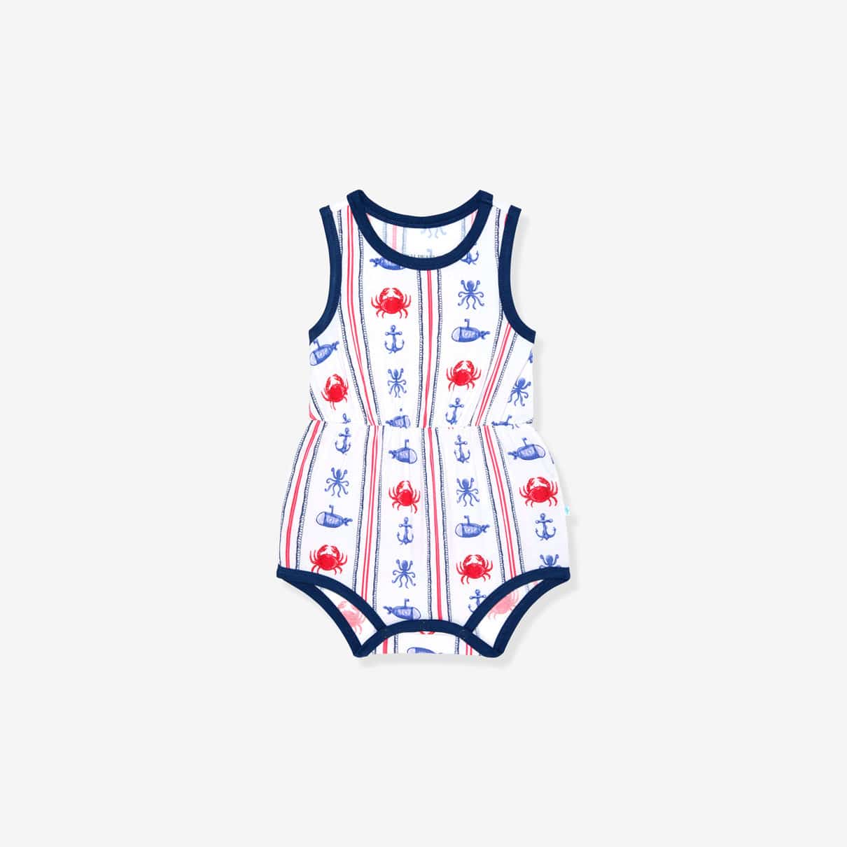 Bamboo Varsity Bubble Romper - Connor (Nautical)