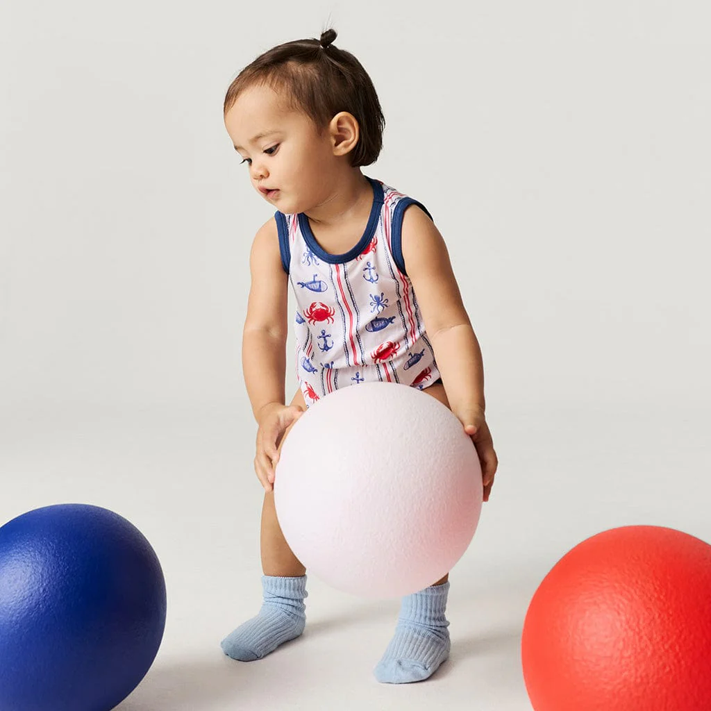 Bamboo Varsity Bubble Romper - Connor (Nautical) - Image 3