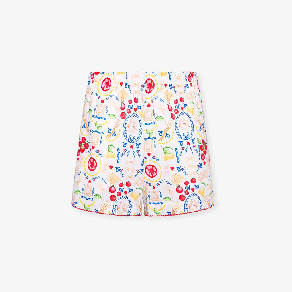 Women's Bamboo Challis Short Set - Mangia (Pasta) - Image 8
