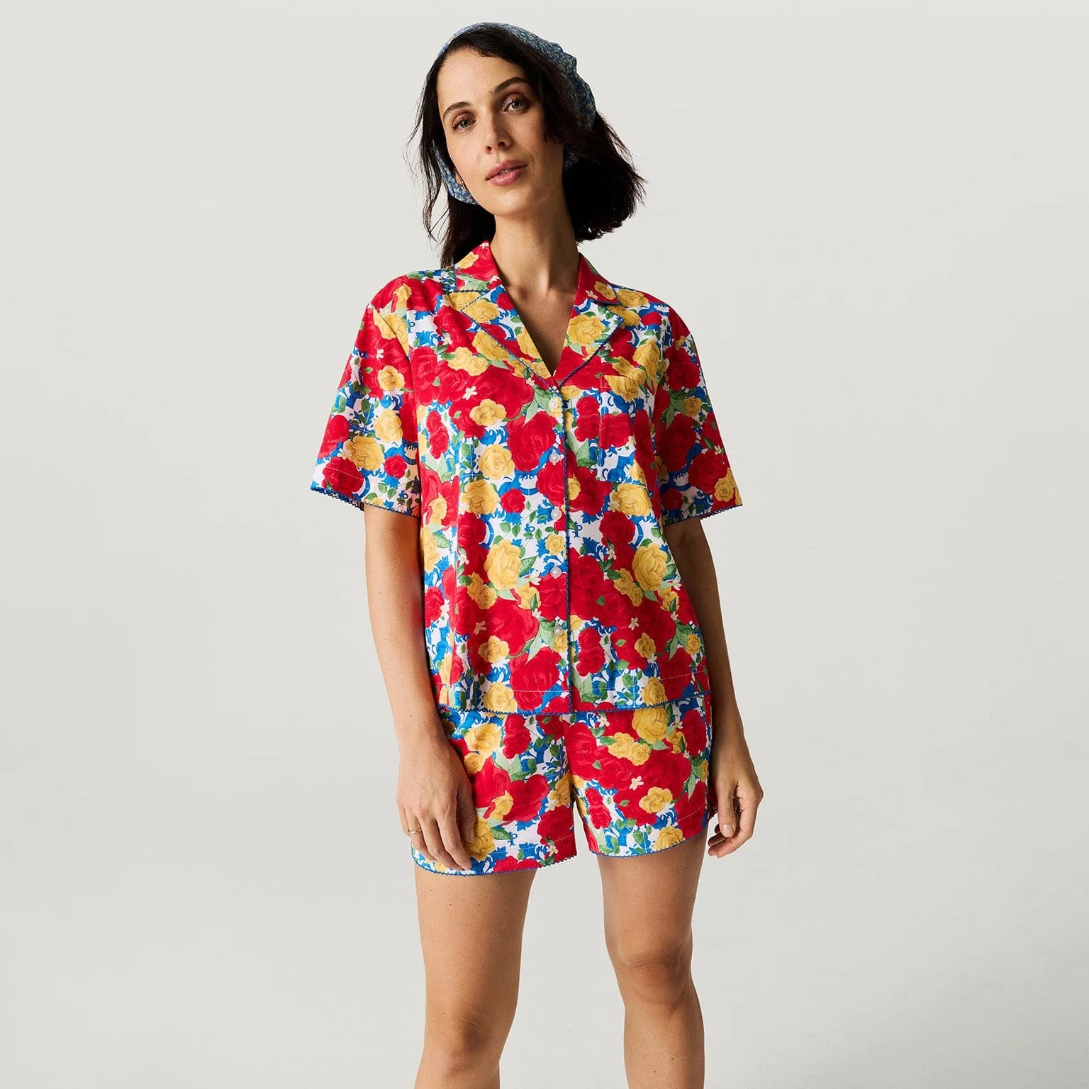 Women's Bamboo Challis Short Set - Valentina (Floral) - Image 2