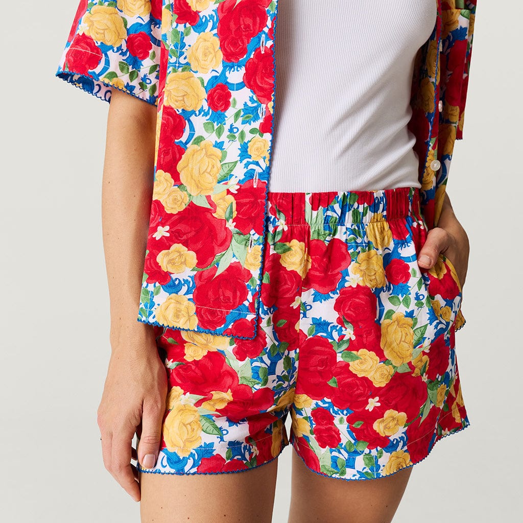 Women's Bamboo Challis Short Set - Valentina (Floral) - Image 5