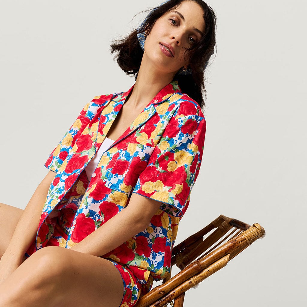 Women's Bamboo Challis Short Set - Valentina (Floral) - Image 7