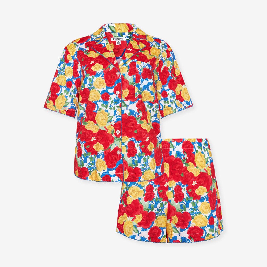 Women's Bamboo Challis Short Set - Valentina (Floral) - Image 8