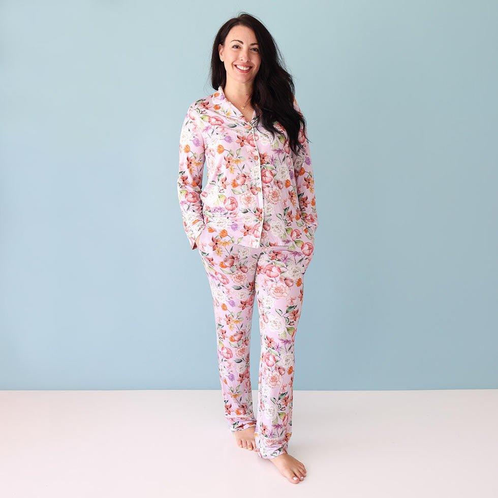 Women's Bamboo Long Sleeve & Relaxed Pajama Pants Set, Pari (Floral) - Image 2