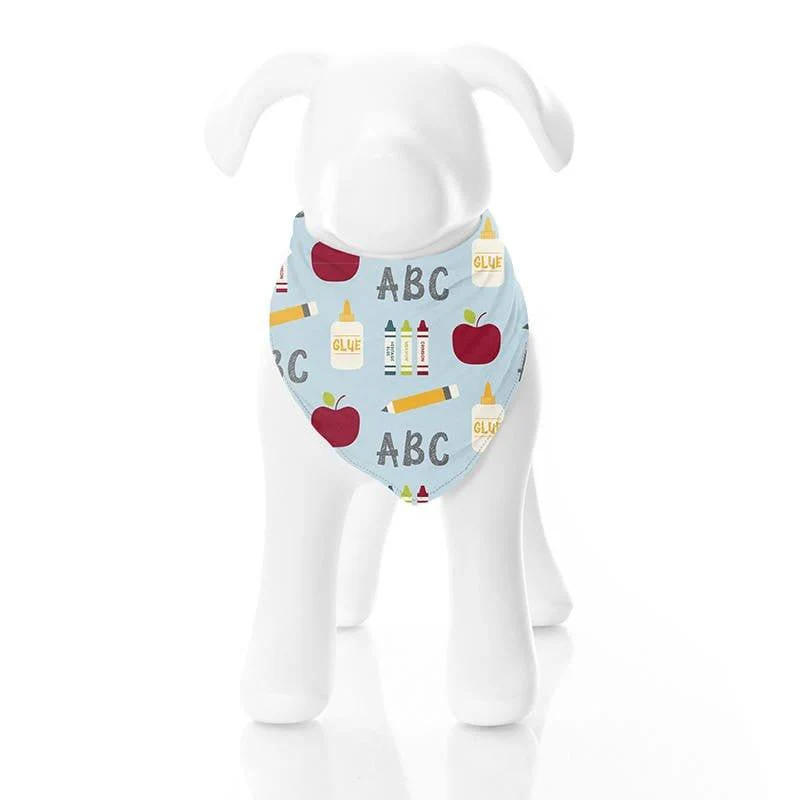 Print Bamboo Dog Bandana - Spring Sky I Love School - FDOS