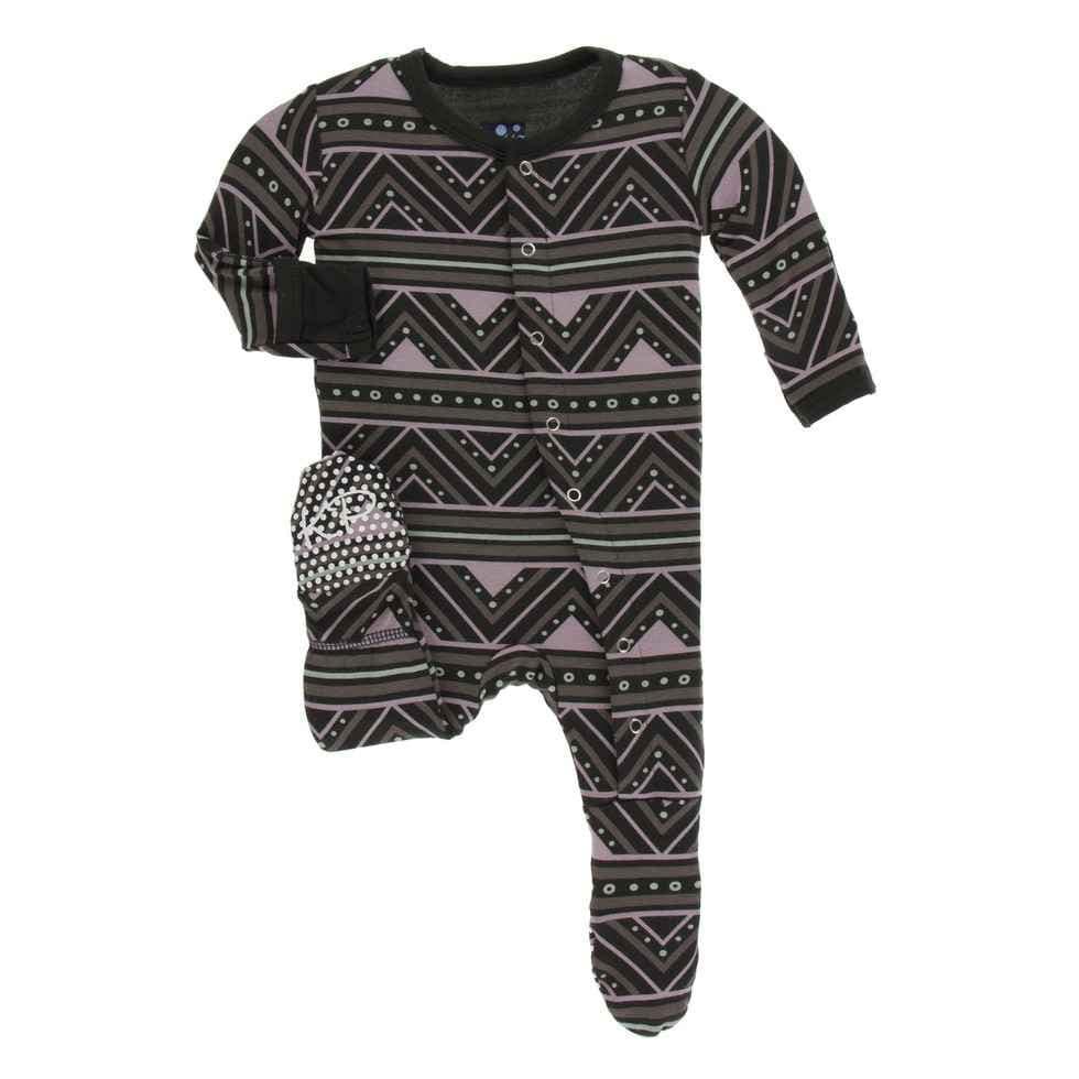 Print Footie with Snaps - African Pattern