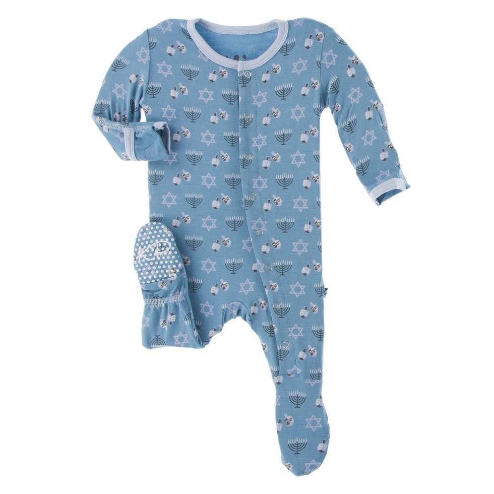 Print Footie with Snaps - Blue Moon Hanukkah - Image 2