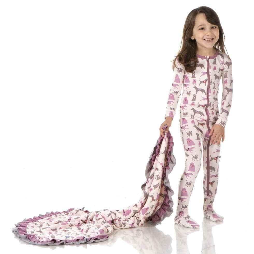 Print Bamboo Footie with Zipper - Macaroon Canine First Responders - Image 2