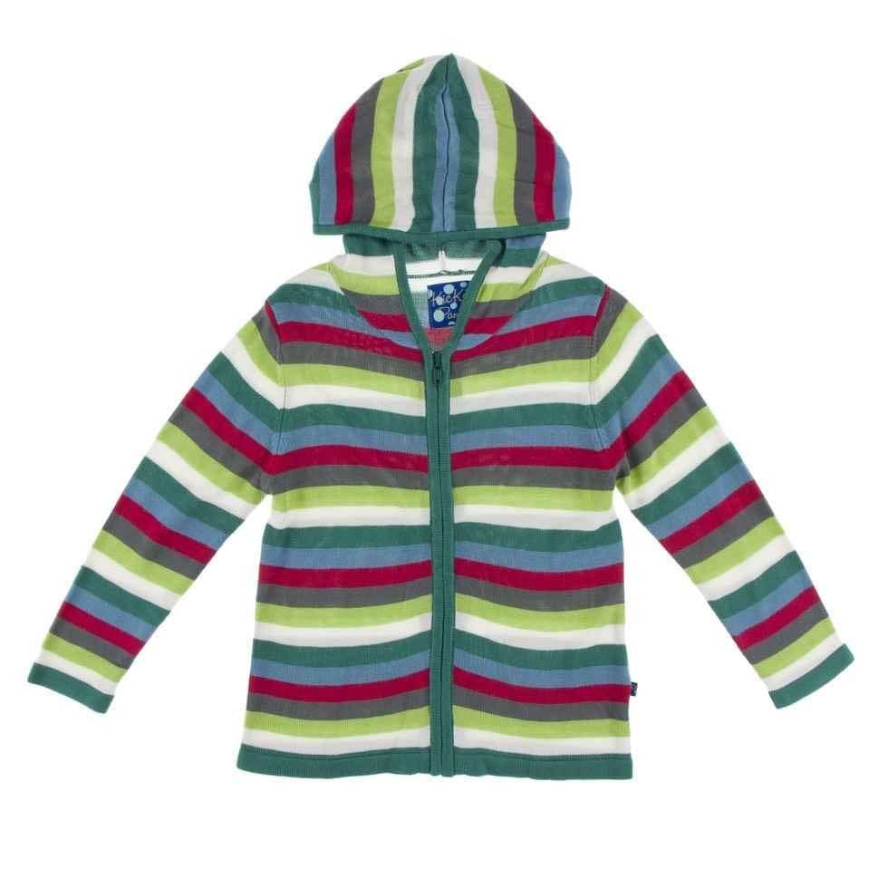 Print Bamboo Knitted Hoodie - 2020 Multi Stripe - Image 2