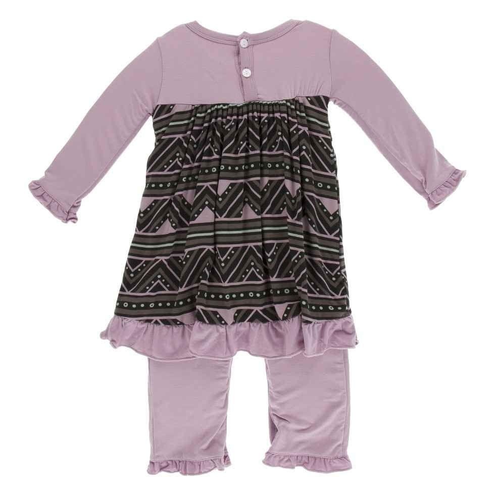 Print Bamboo Long Sleeve Dress Romper, African Pattern - Image 2