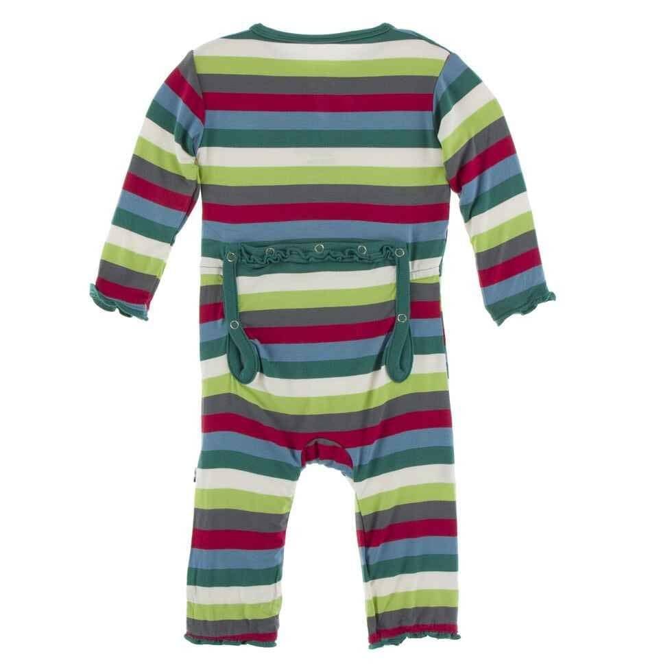 Print Bamboo Muffin Ruffle Coverall with Zipper - 2020 Multi Stripe - Image 2