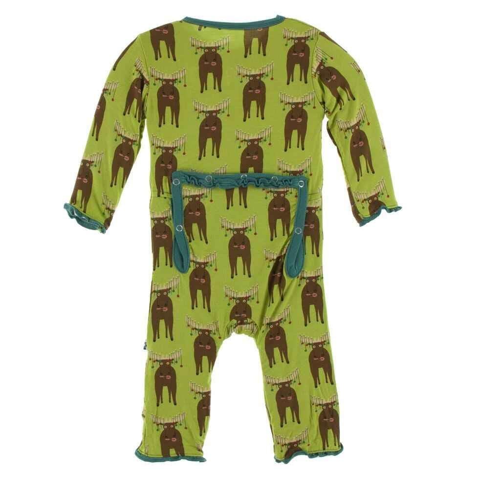 Print Bamboo Muffin Ruffle Coverall with Zipper - Meadow Bad Moose - Image 2