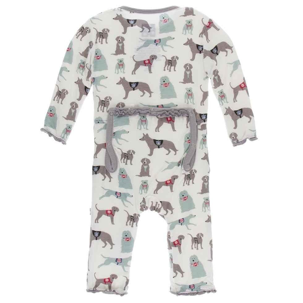 Print Bamboo Muffin Ruffle Coverall with Zipper - Natural Canine First Responders - Image 2