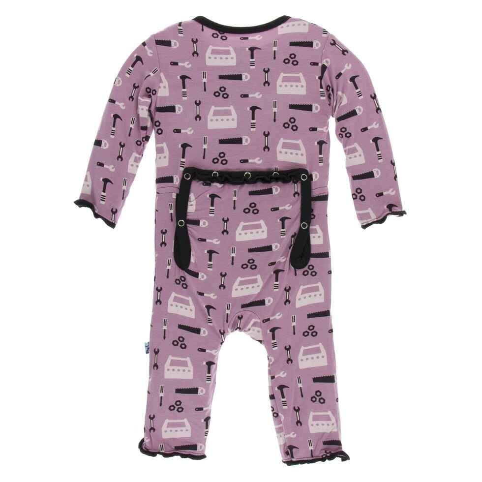 Print Bamboo Muffin Ruffle Coverall with Zipper - Pegasus Construction - Image 2