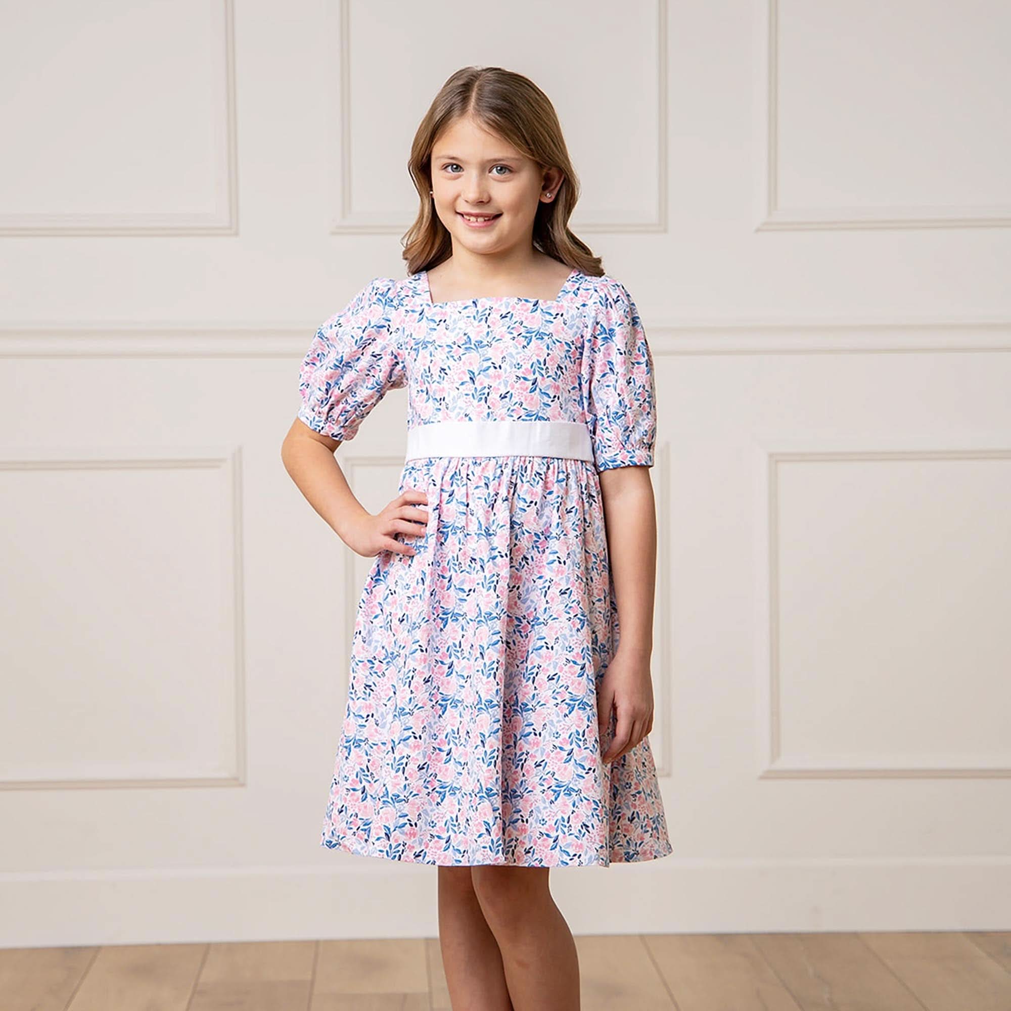 Puff Sleeve Party Dress - English Floral - Image 2