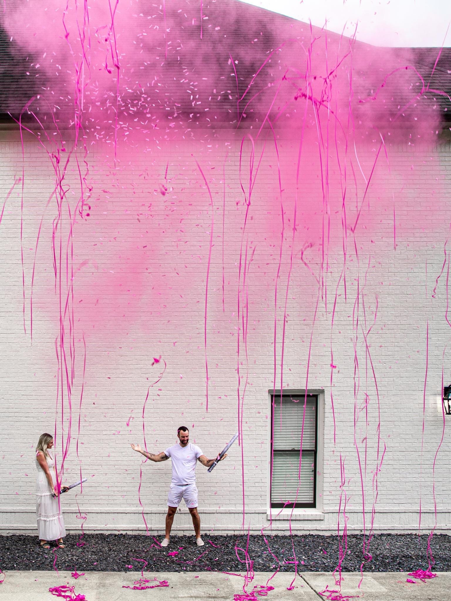 32" Push-Button Gender Reveal Popper – Assorted Pink & Blue Colors, Unique Confetti Powder Streamer Mix for Stunning Gender Reveal Ideas - Image 8