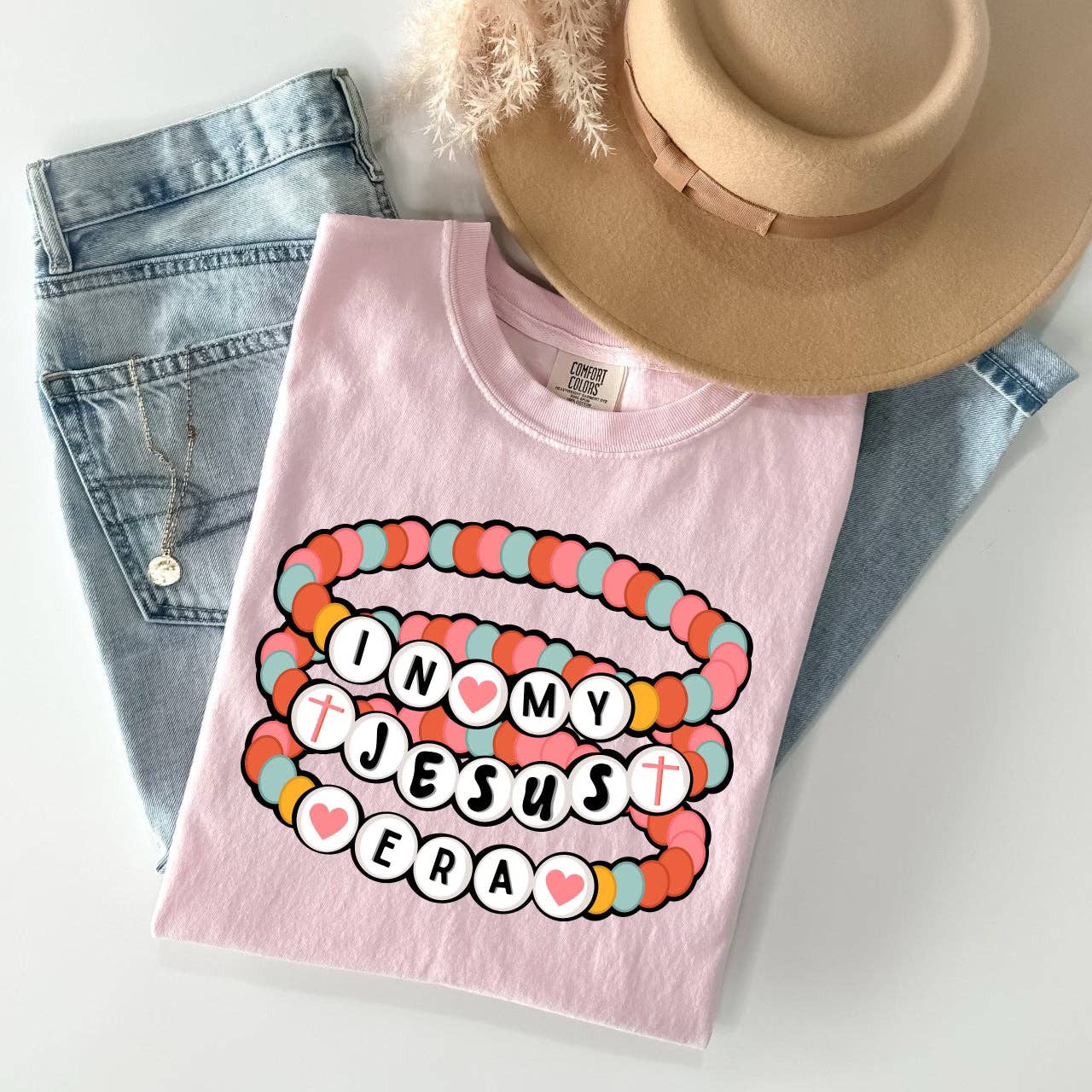 Retro Beaded Jesus Eras Tee Shirt - Image 2