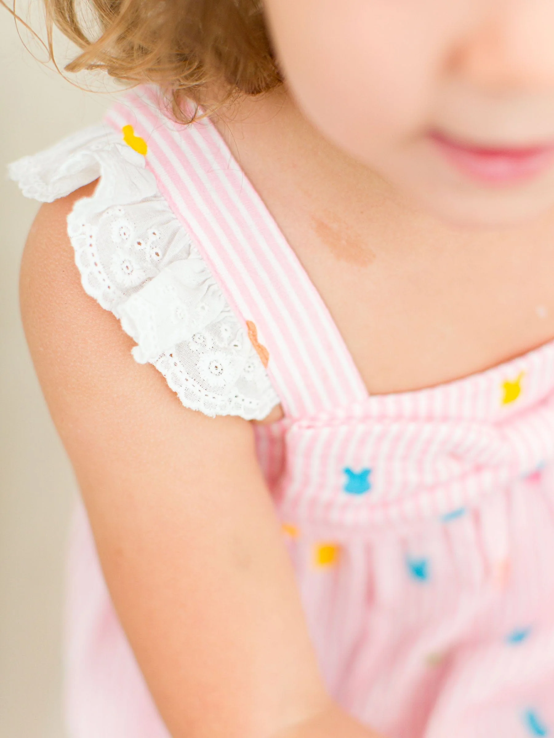 Cotton Gauze Flutter Sleeve Bow Front Woven Dress - Pink Bunny Stripe - Image 4