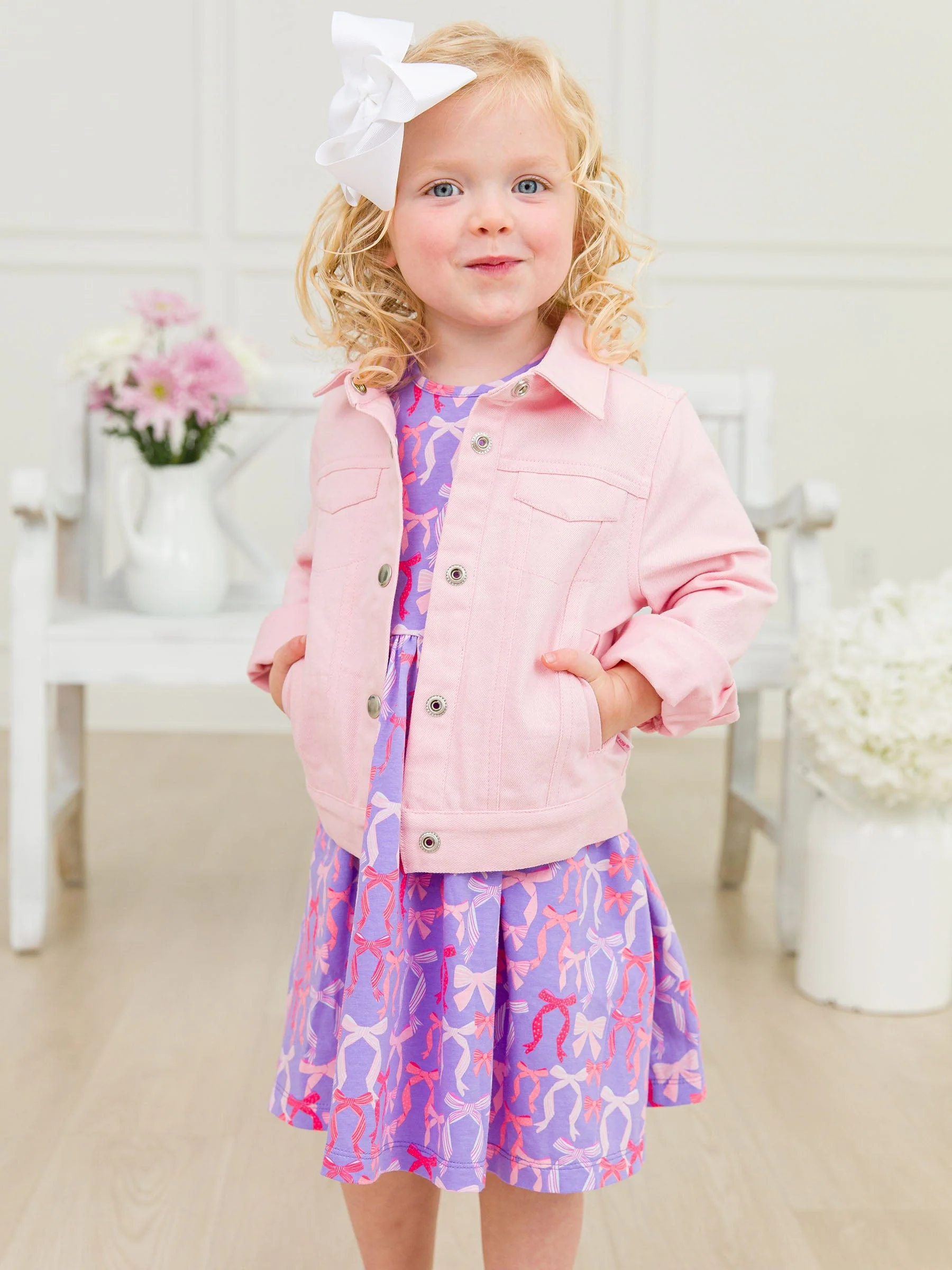 Cotton Short Sleeve Knit Twirl Dress - Rosy Ribbon - Image 3