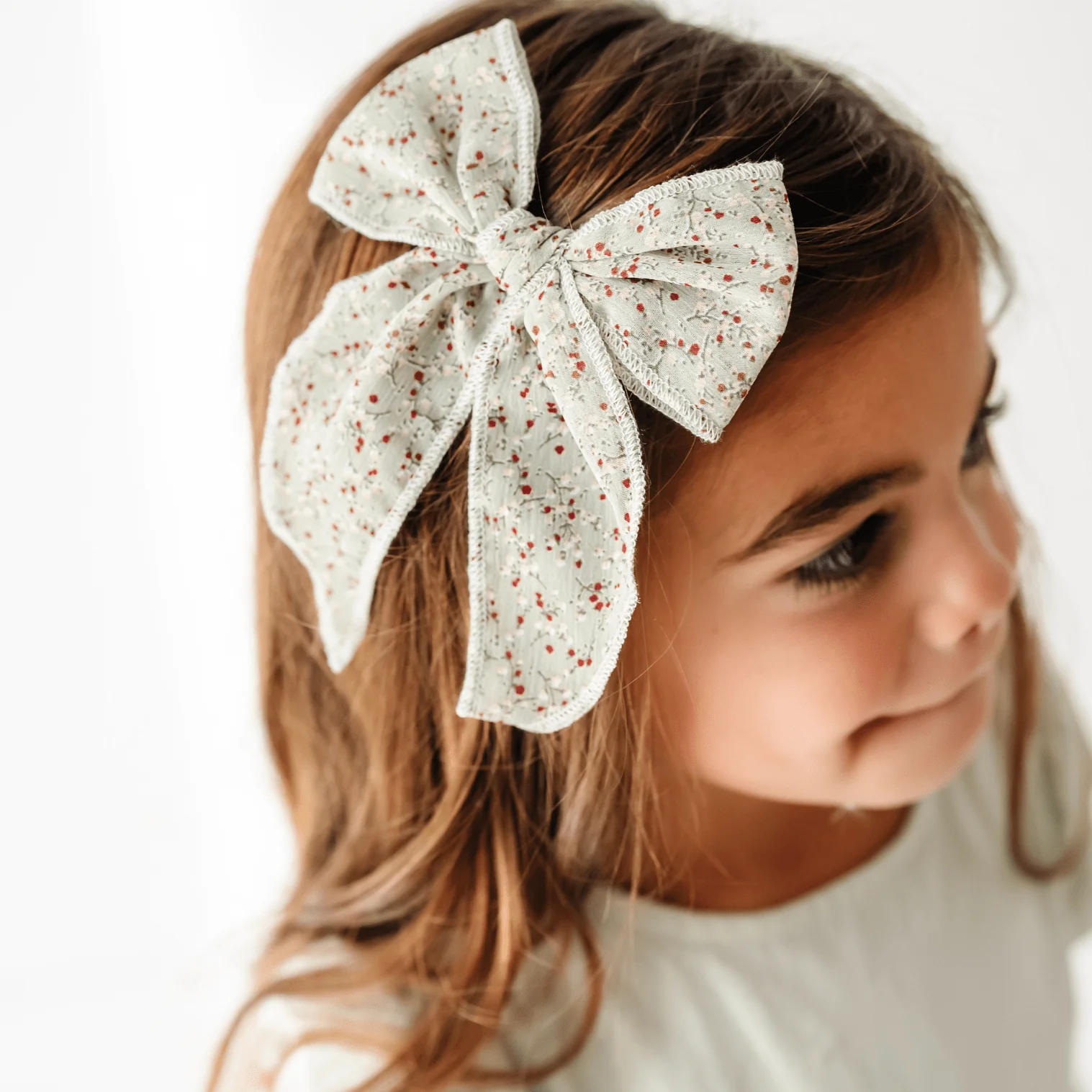 Sage Ella Floral Bow Clip - Image 2