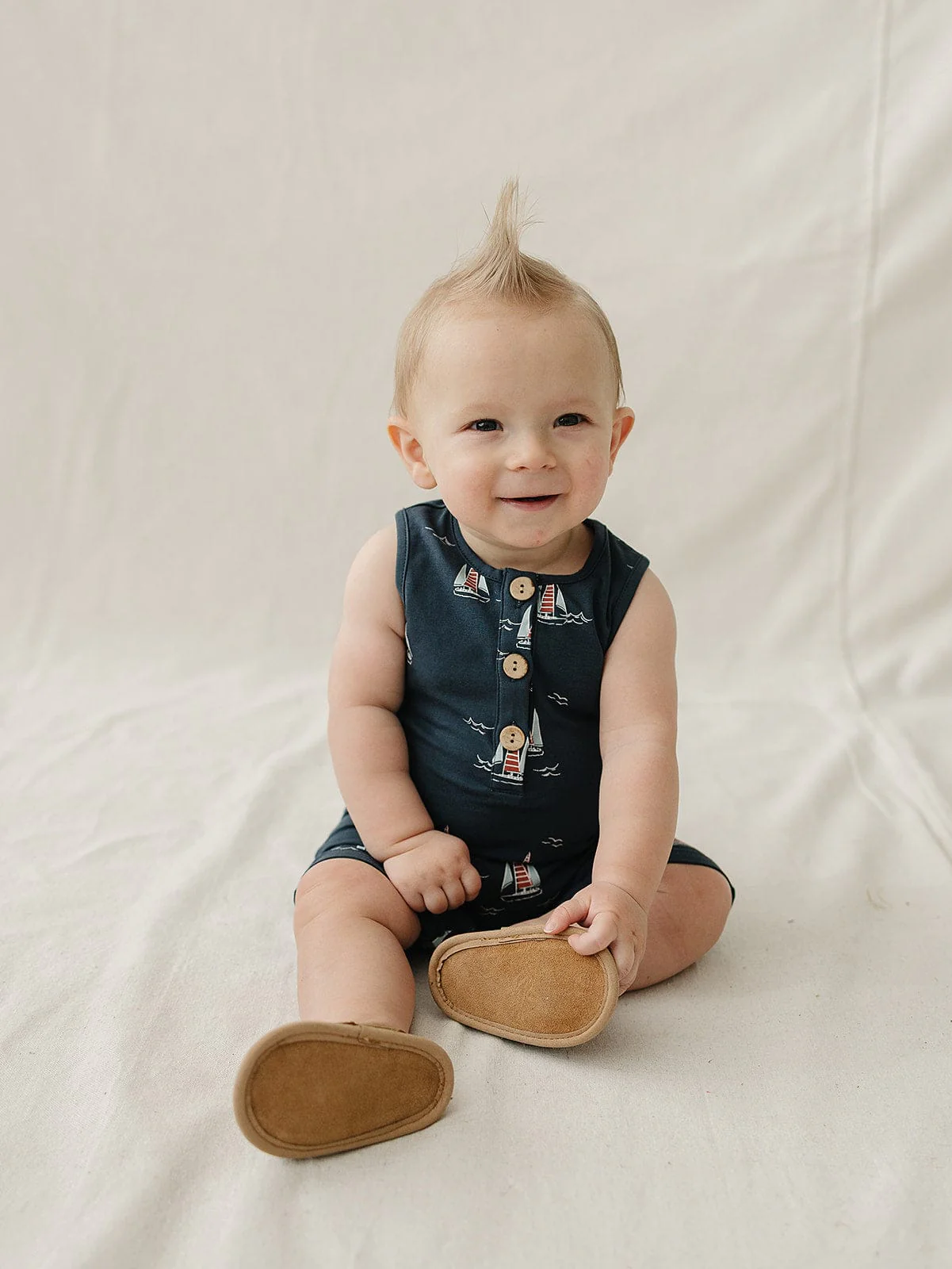 Sailboat Short Romper - Image 2