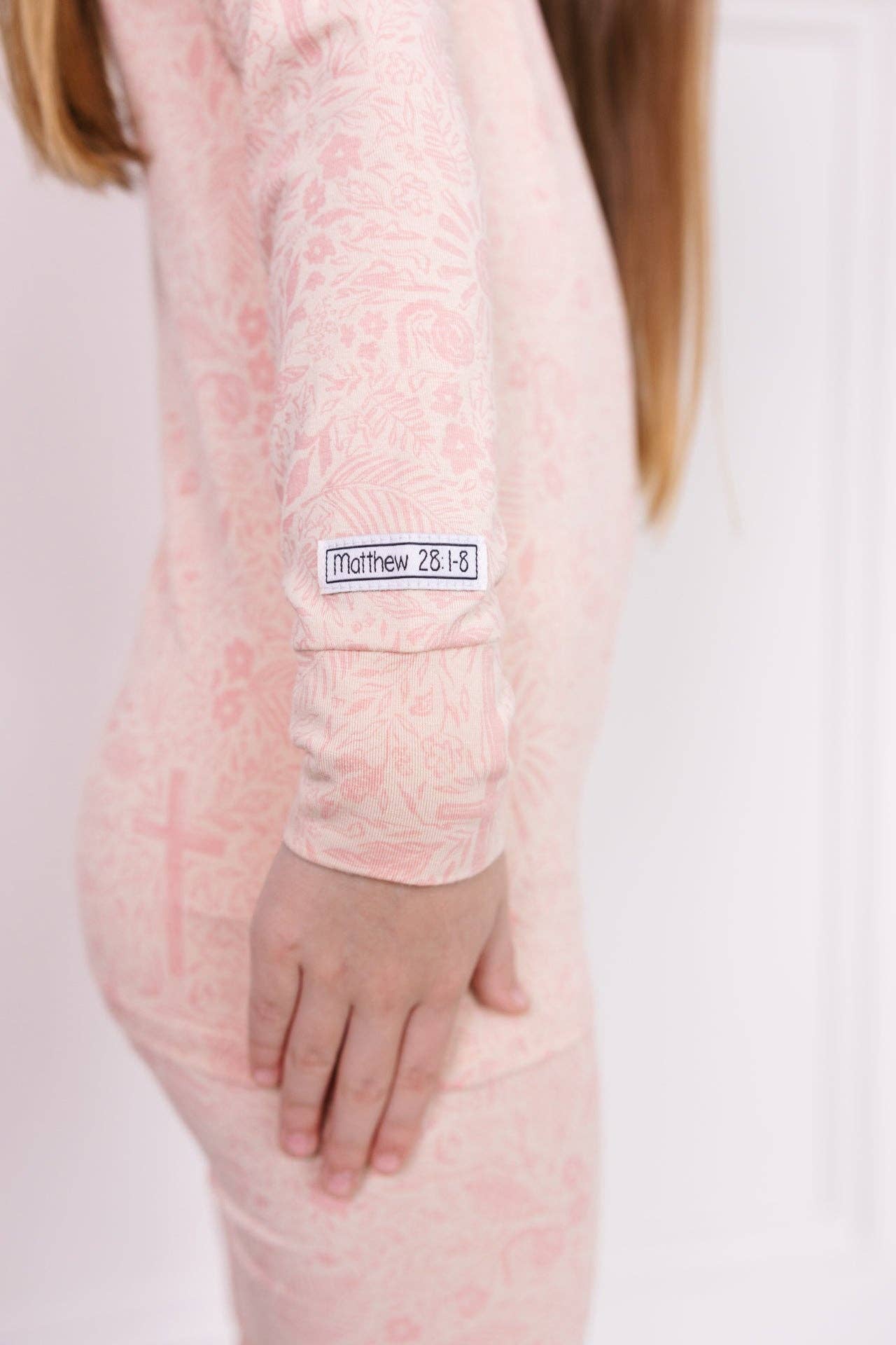 Bamboo Long Sleeve Pajama Set - Pink Salvation Garden - Image 3
