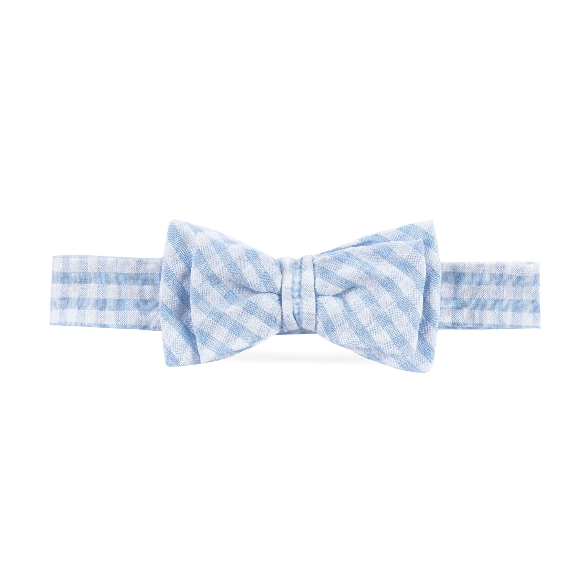 Seersucker Bow Tie - Classic Blue Gingham