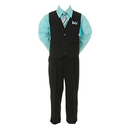 Boy's Suit Outfit Set with Tie - Hawaiian & Aqua