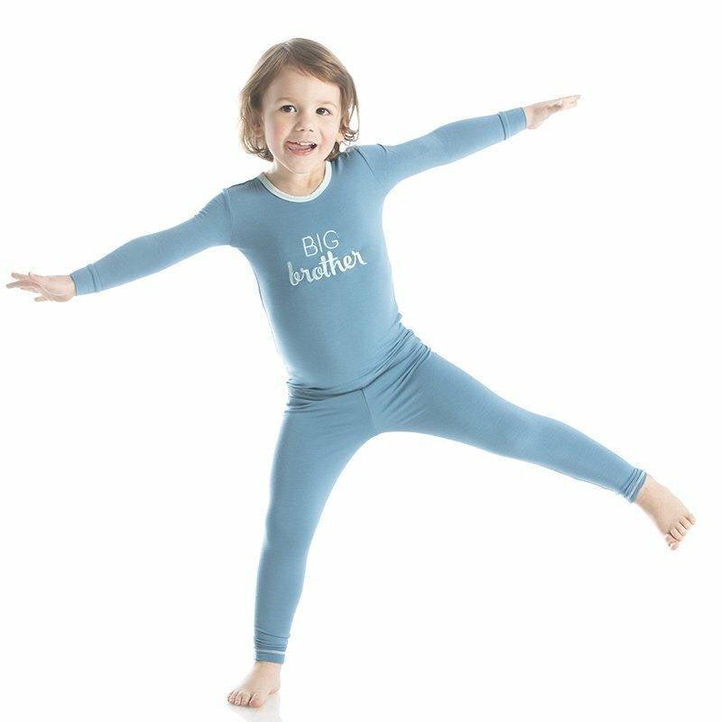 Bamboo Short Sleeve Applique Pajama Set - Blue Moon Big Brother (21S1) - Image 2