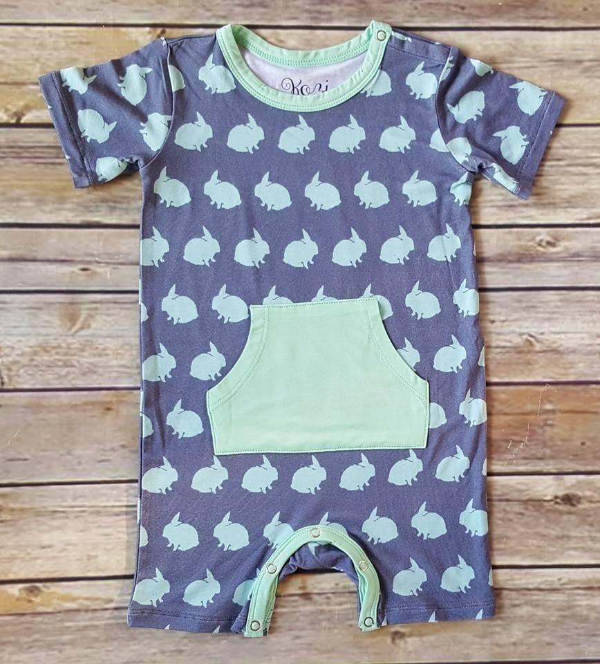 Bamboo Short Sleeve Romper - Bunny Hop - Image 2