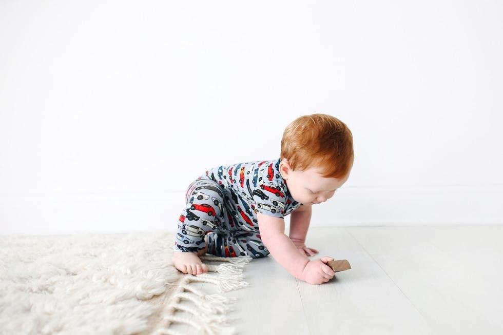Bamboo Short Sleeve Romper for Boys - Miles (Matchbox Cars) - Image 2