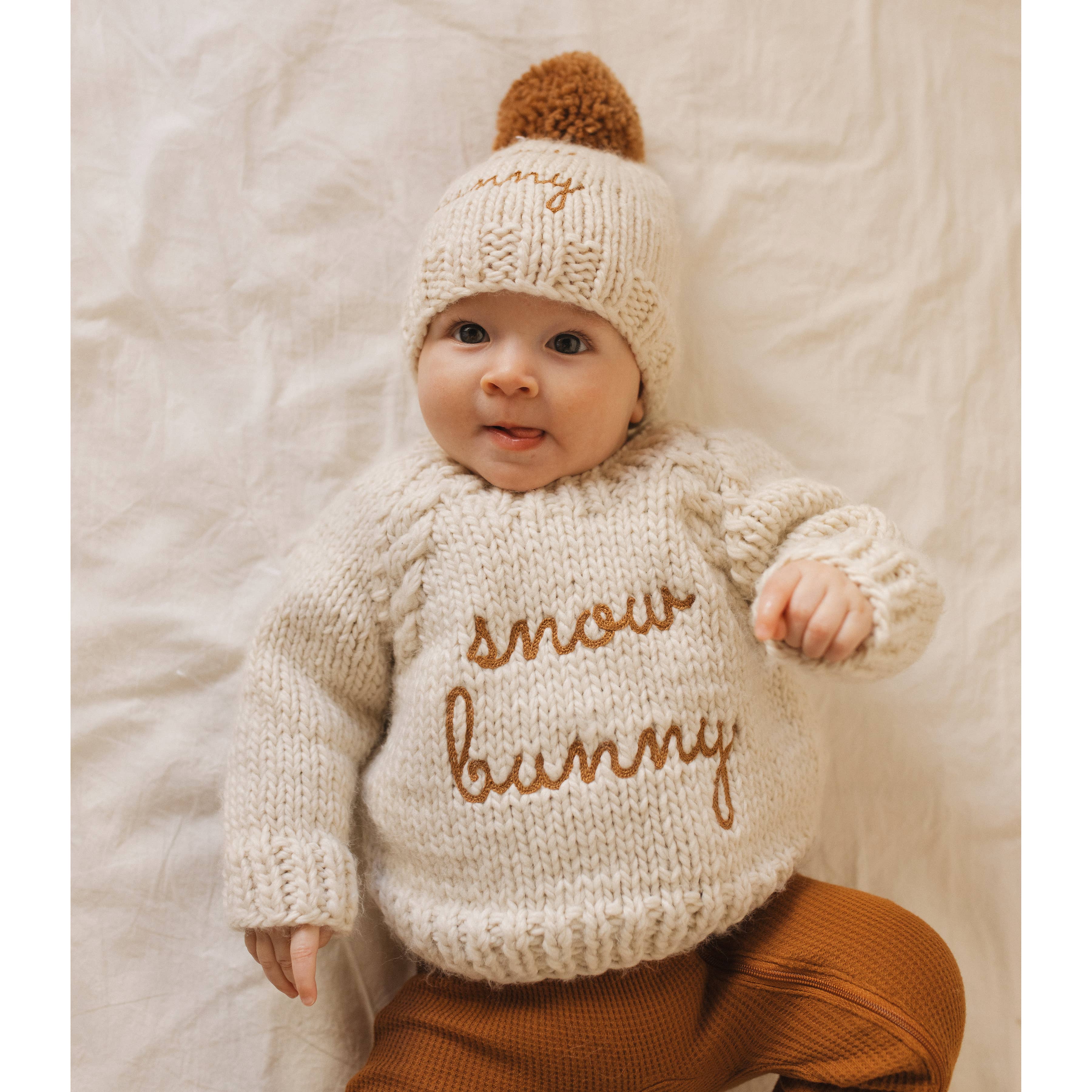 Snow Bunny Pecan Crew Neck Sweater - Image 2