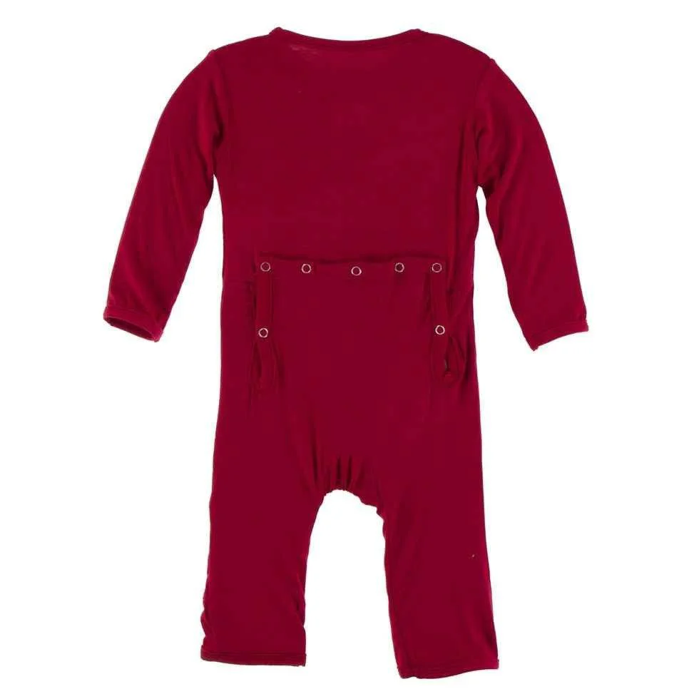 Solid Bamboo Coverall with Snaps - Crimson WC20 - Image 2