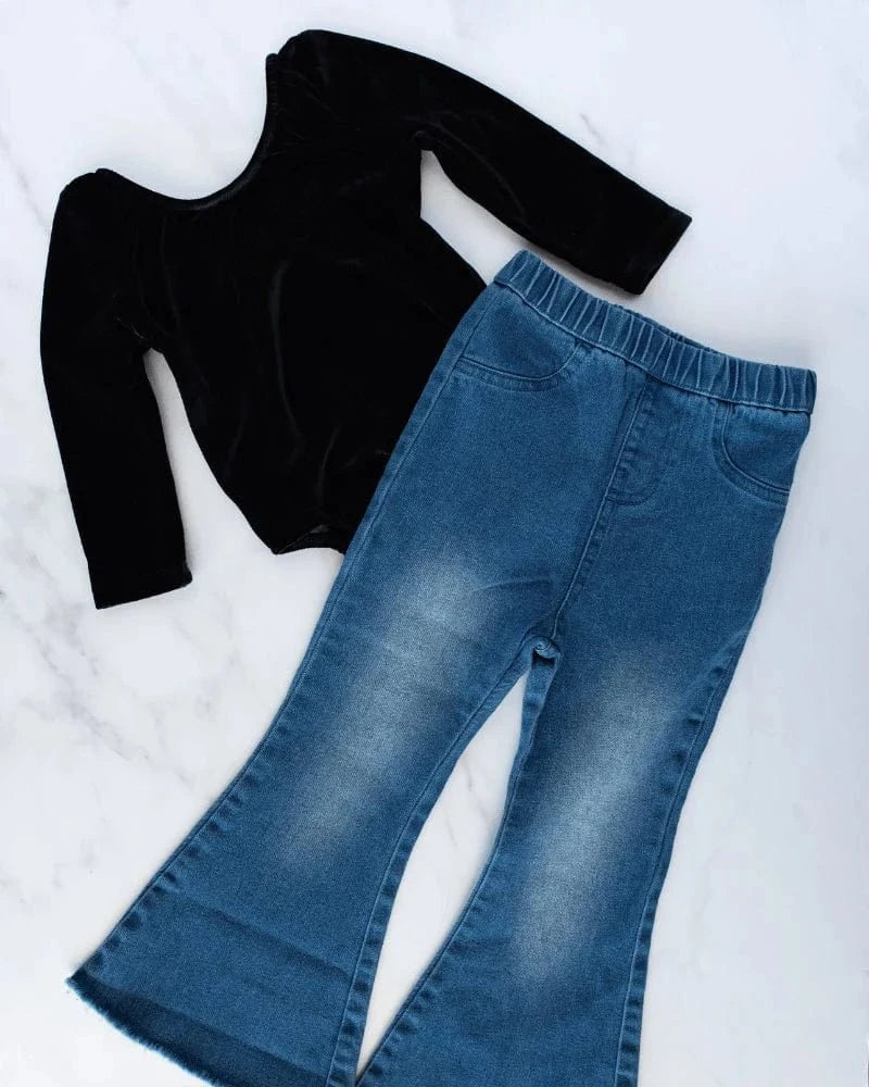 Sophie Denim Bell Bottoms - Dark Wash - Image 3