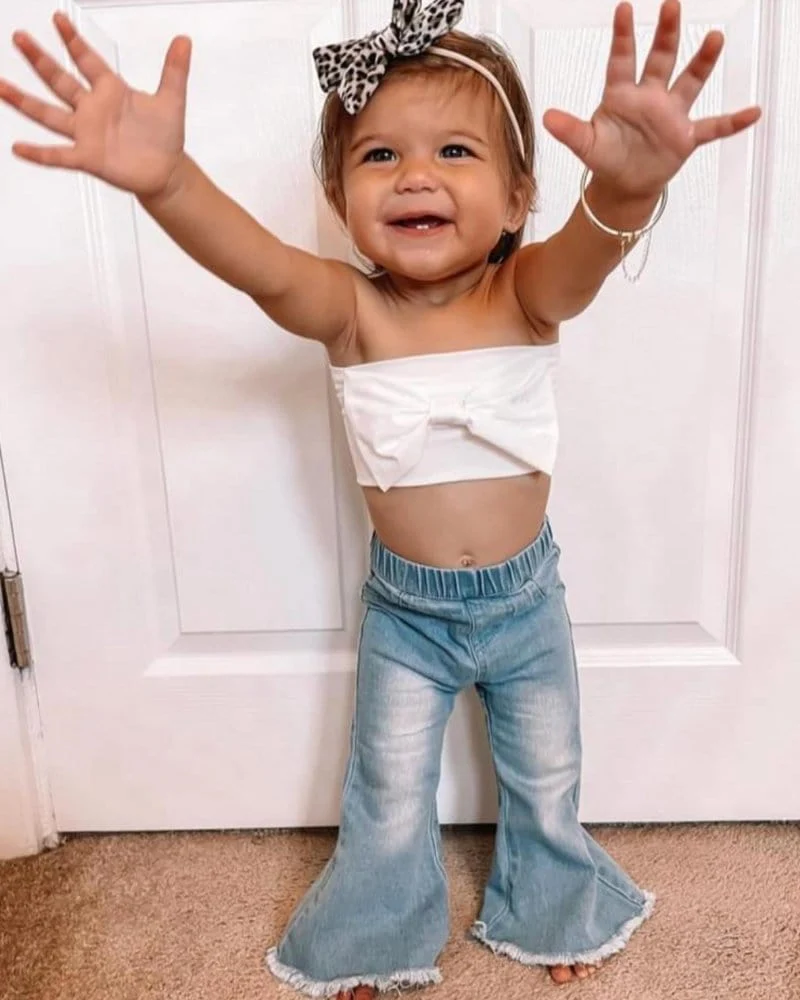 Sophie Denim Bell Bottoms - Light Wash - Image 2
