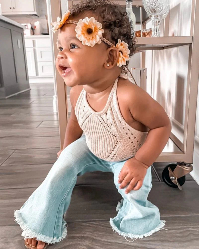 Sophie Denim Bell Bottoms - Light Wash - Image 3