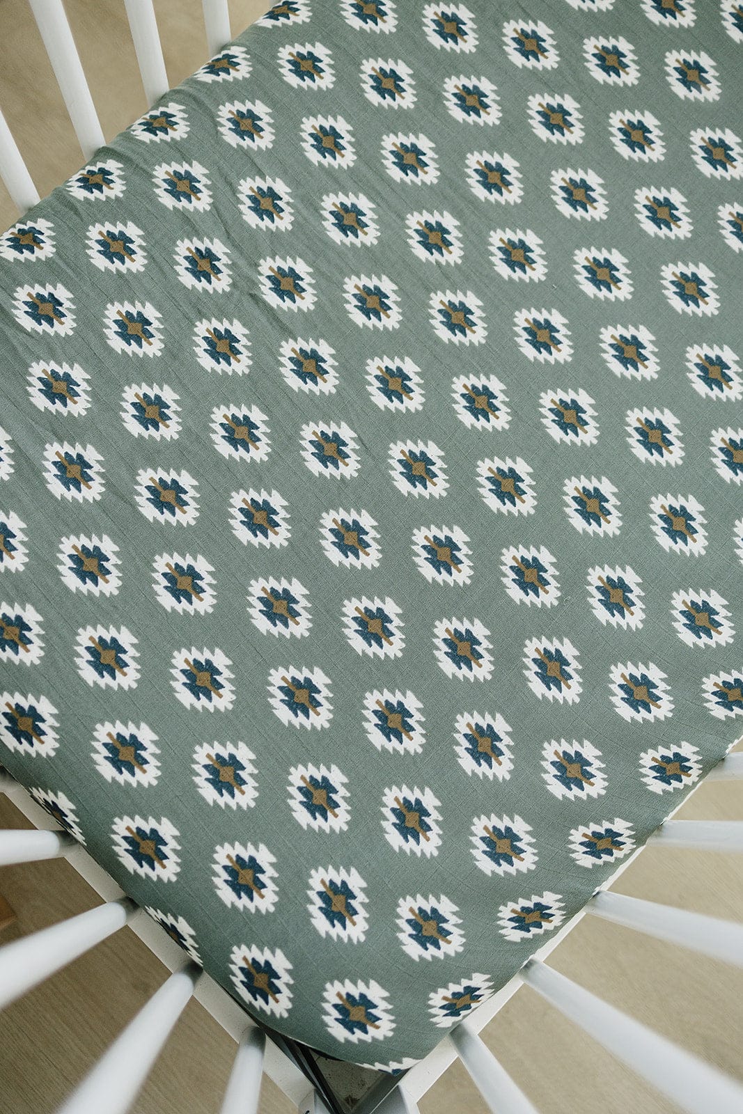 Southwest Aztec Muslin Crib Sheet - Image 3
