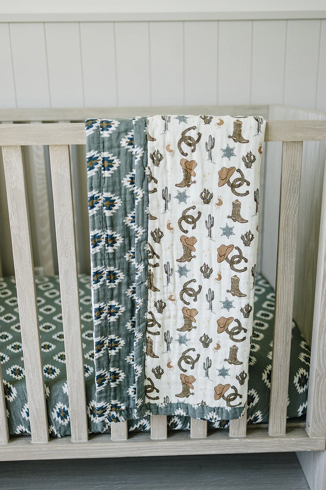 Southwest Aztec Muslin Crib Sheet - Image 5