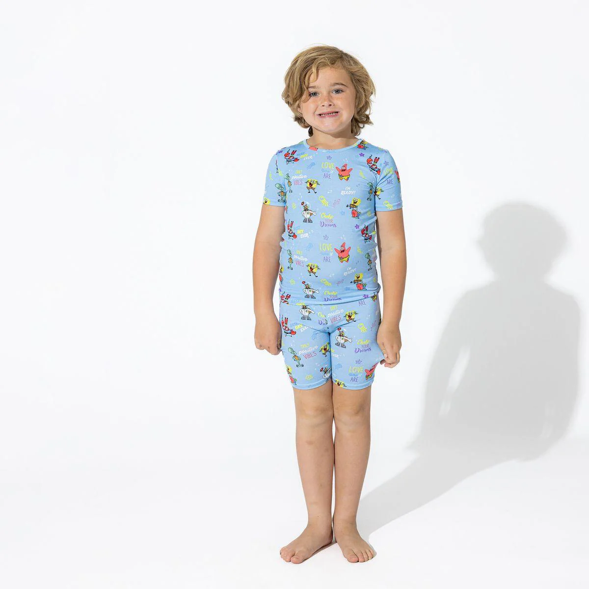 Sponge Bob SquarePants Bamboo Short Sleeve Pajama Set - Blue - Image 6