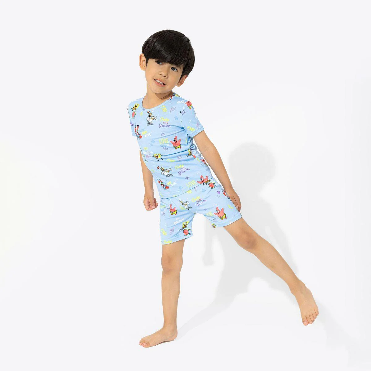 Sponge Bob SquarePants Bamboo Short Sleeve Pajama Set - Blue - Image 8